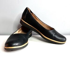 NATURALIZER Soul Idea Ballet Black Slip On Flats Cushioned Insole Size 8 US EUC